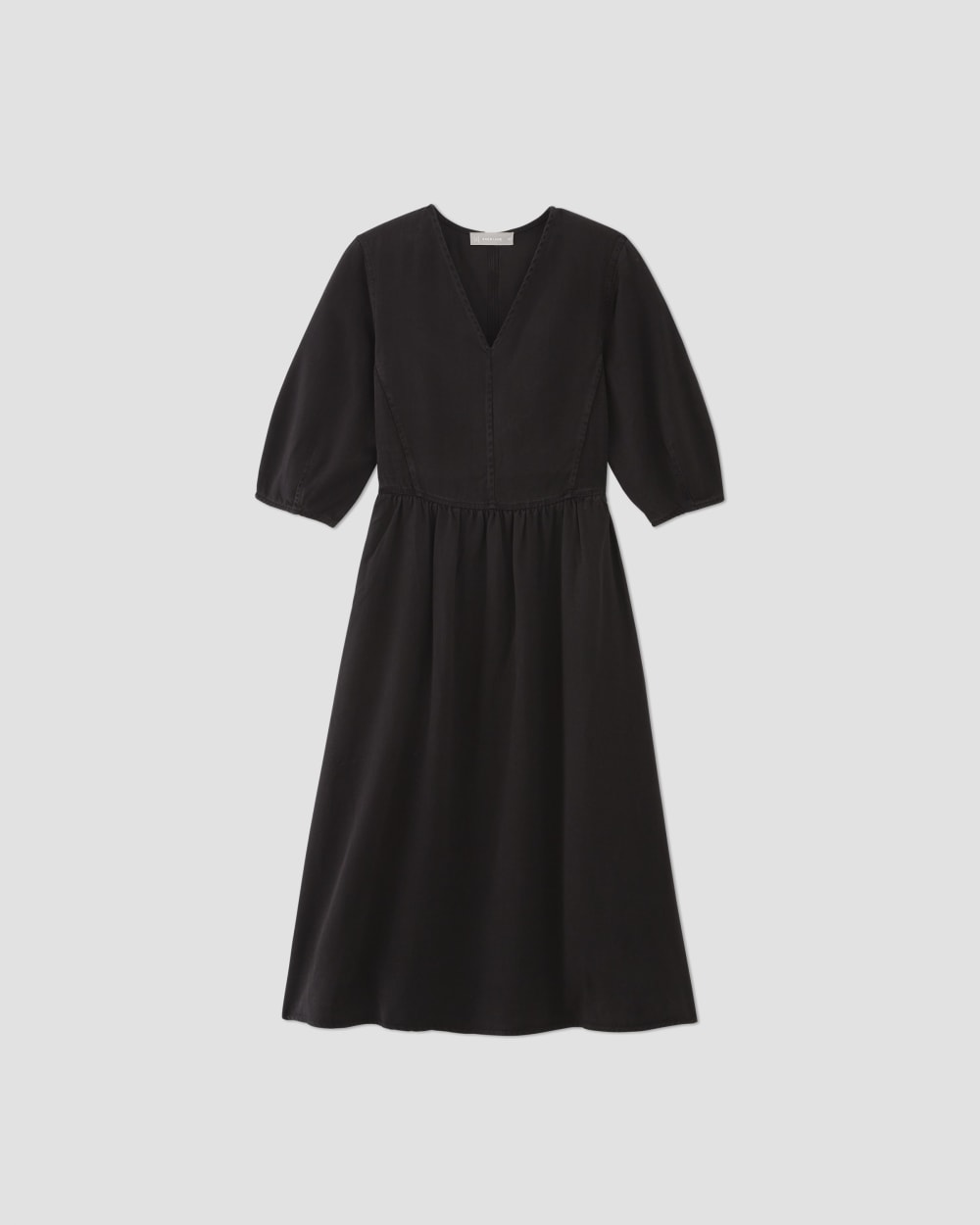 The TENCEL? Puff-Sleeve Dress | Black - Image 2