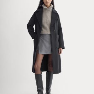 ReWool Belted Blanket Coat | Deep Navy