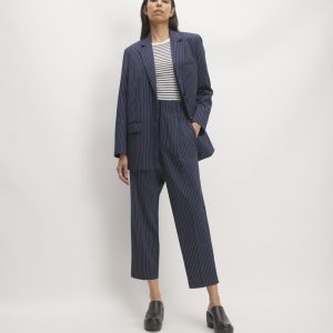 The Draper Tapered Pant in Buttersmooth | Navy / Bone