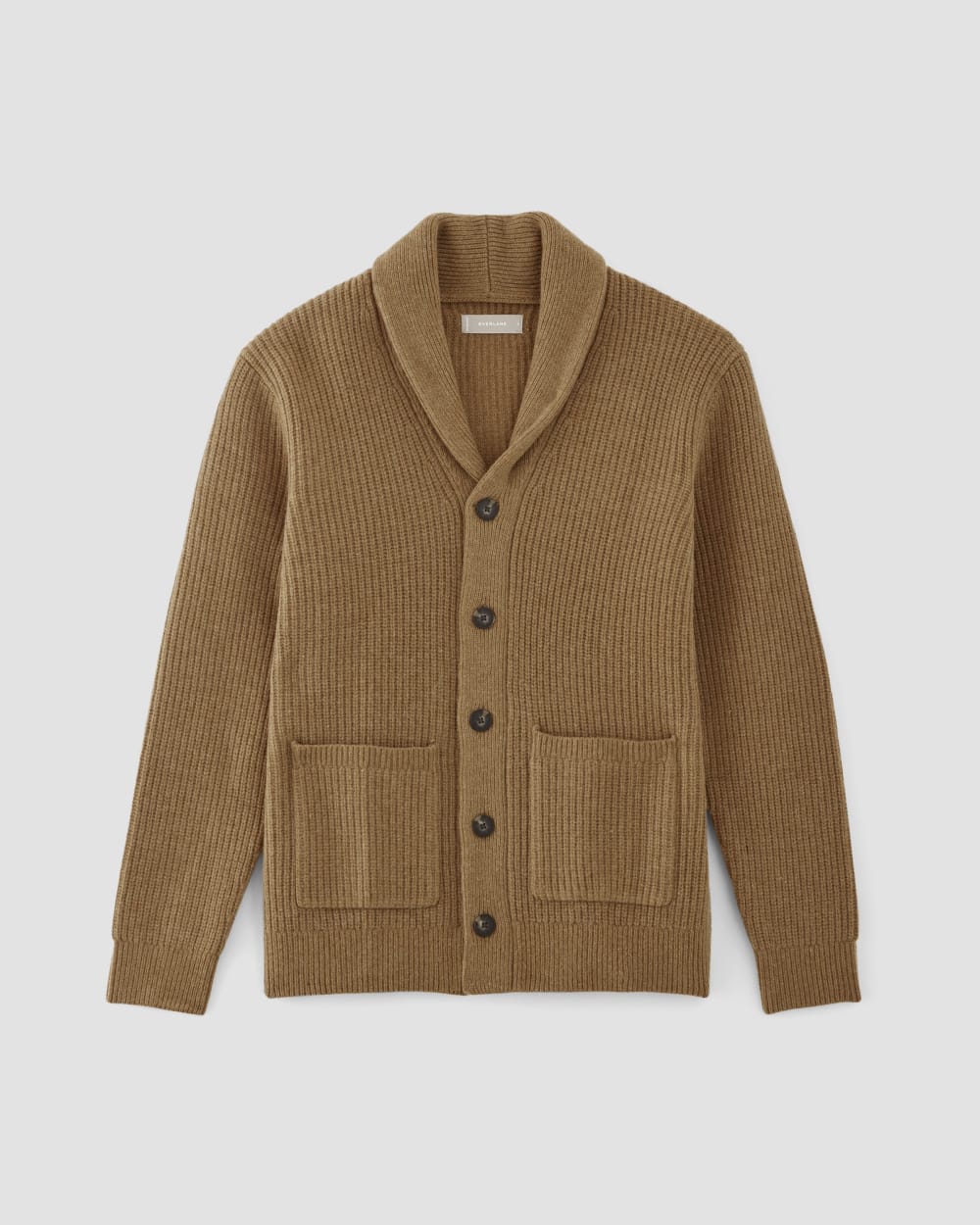 The Felted Merino Shawl Collar Cardigan | Deep Camel - Image 2