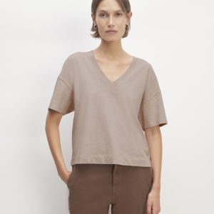 The Organic Cotton Slouchy V-Neck | Burnt Sugar