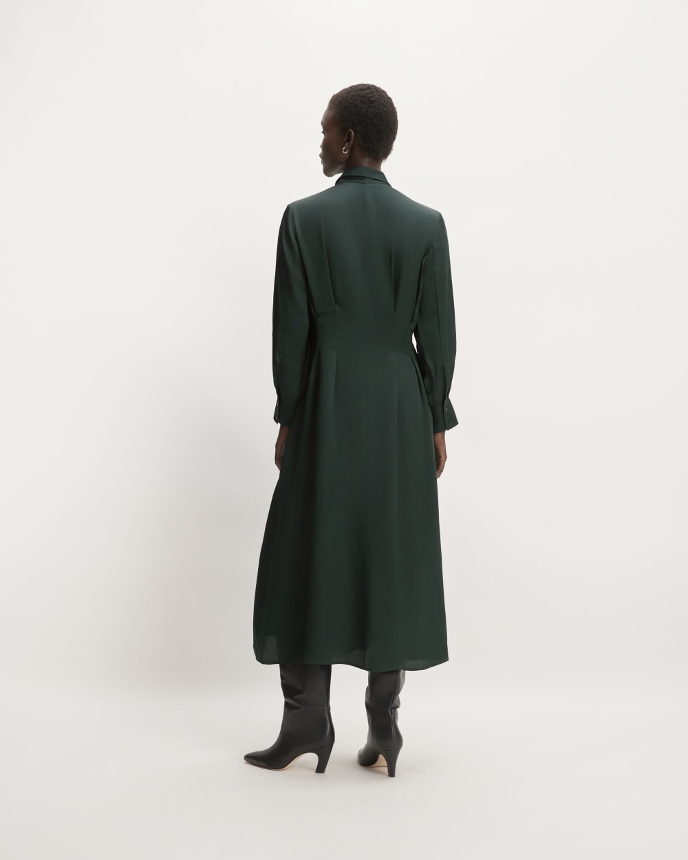 The Hammered Satin Shirt Dress | Scarab - Image 6