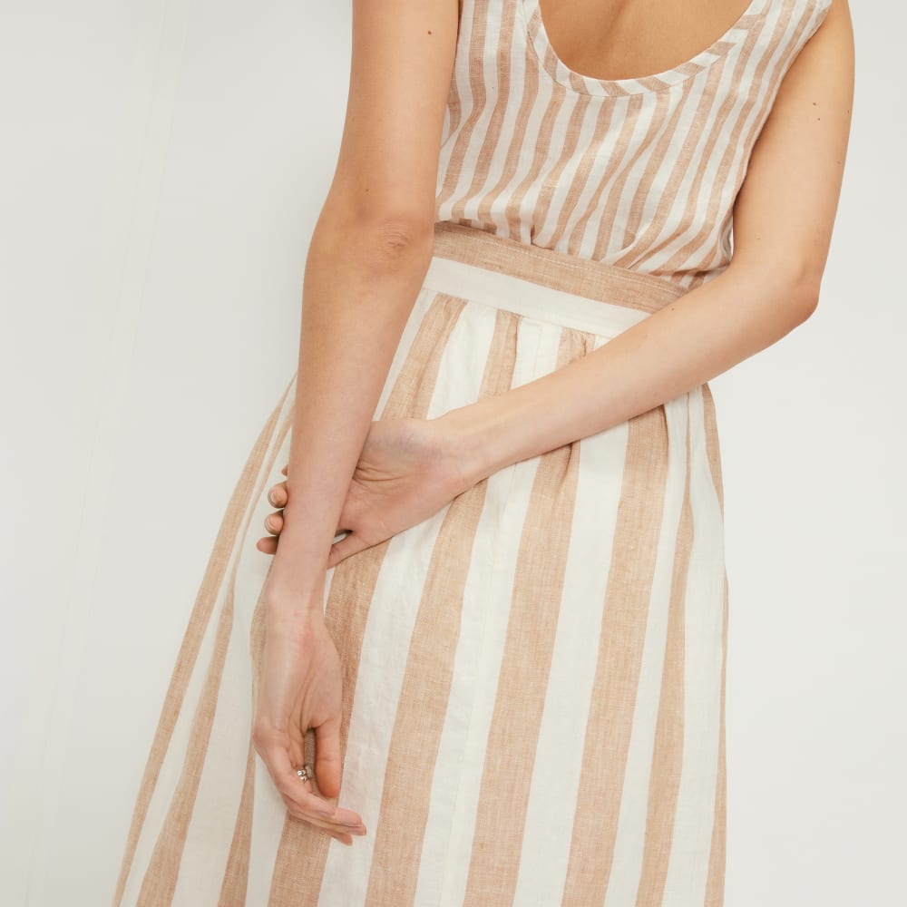 The Linen Wrap Skirt | Bone / Caramel - Image 6