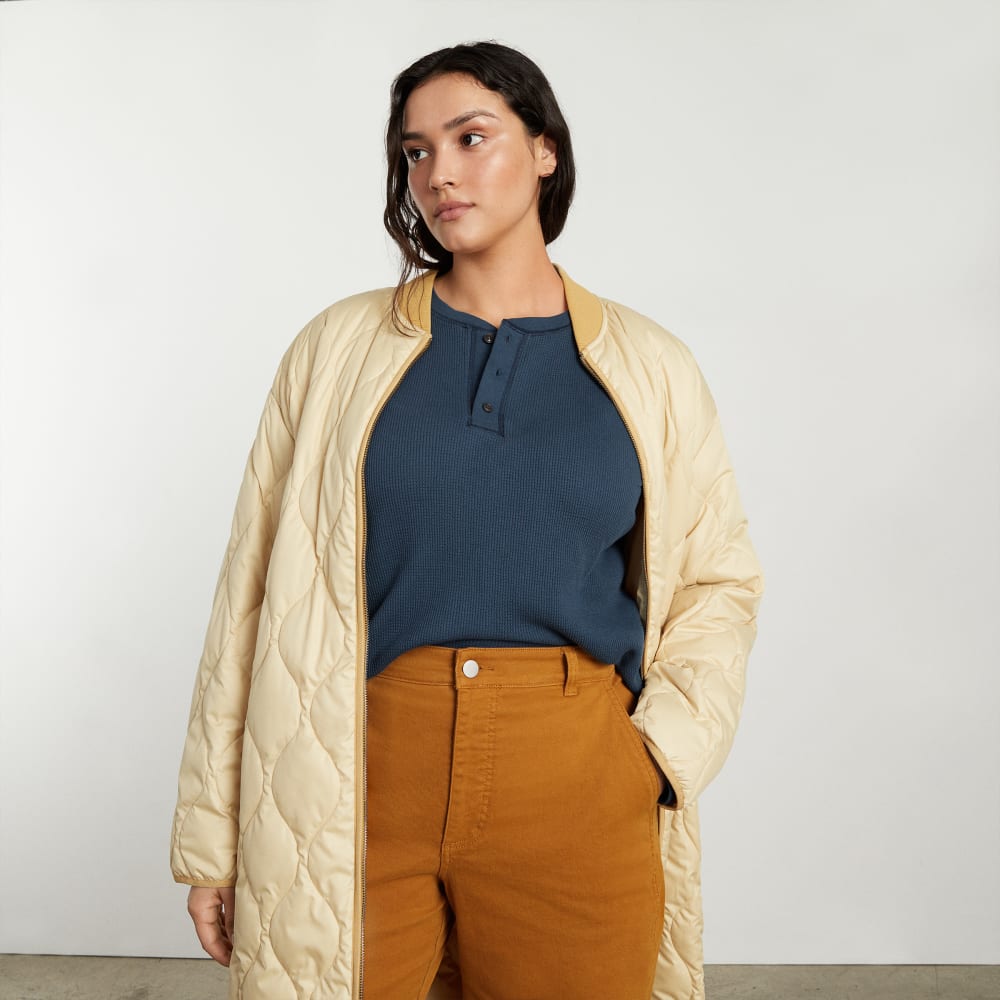 The Organic Cotton Waffle Henley | Atlantic - Image 3