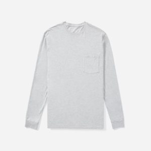 The Organic Cotton Long-Sleeve Pocket Tee |  Heathered Grey