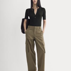 Wide-Leg Cargo Trouser in Buttersmooth | Deep Taupe