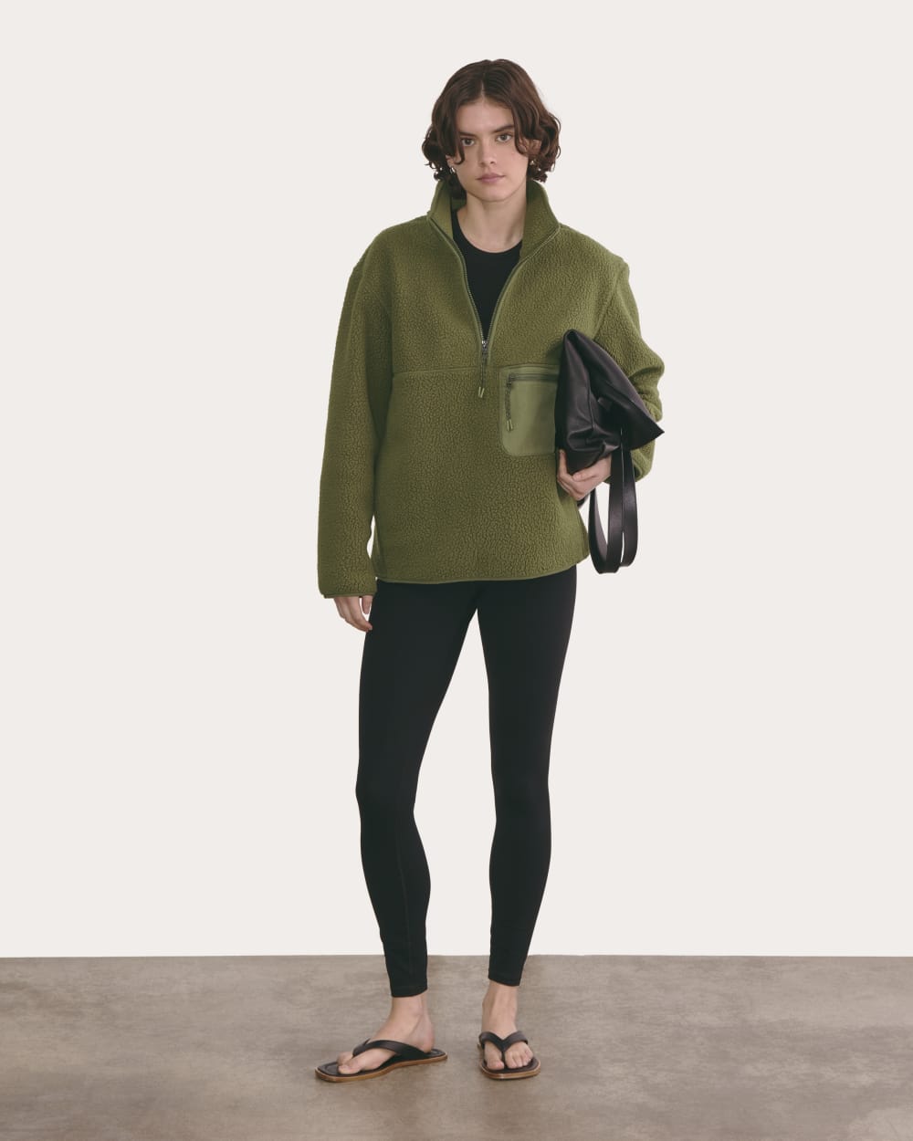 The ReNew Fleece Oversized Half-Zip | Kalamata - Image 3