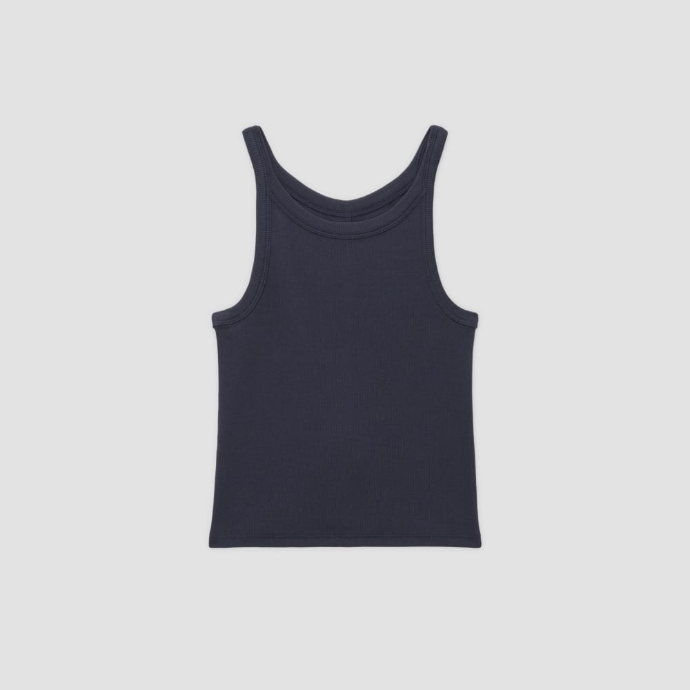 The Supima? Micro-Rib Cropped Tank | Navy - Image 2