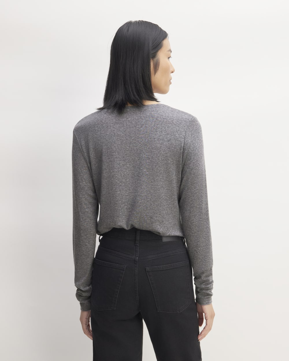 The Long-Sleeve Tee in Butterluxe | Heather Charcoal - Image 4