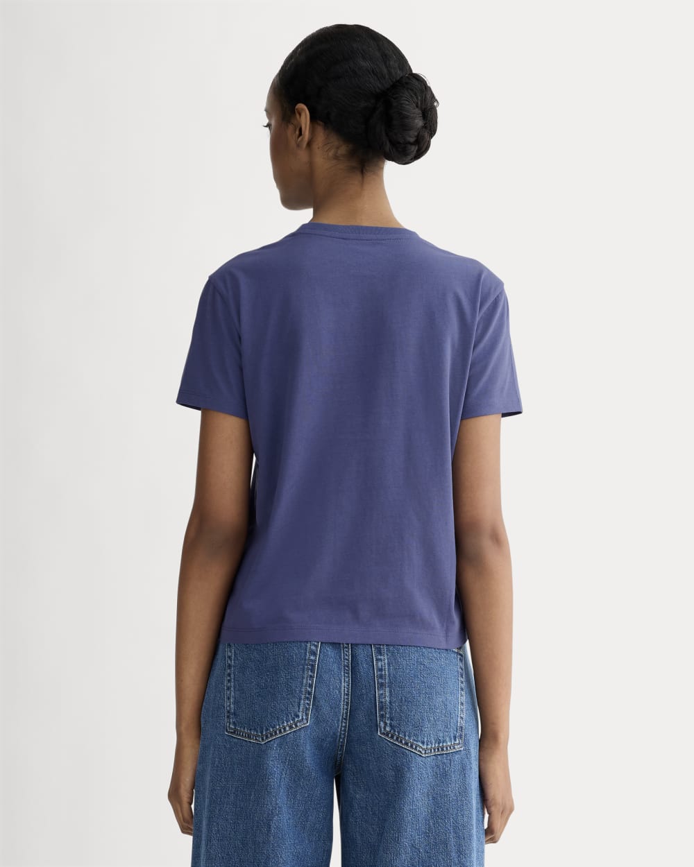 The Box-Cut Tee in Essential Cotton | Deep Cobalt | Pocket - Image 4