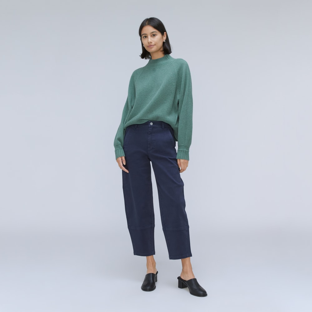The Cashmere Ribbed Turtleneck | Heathered Dusty Aqua - Image 6