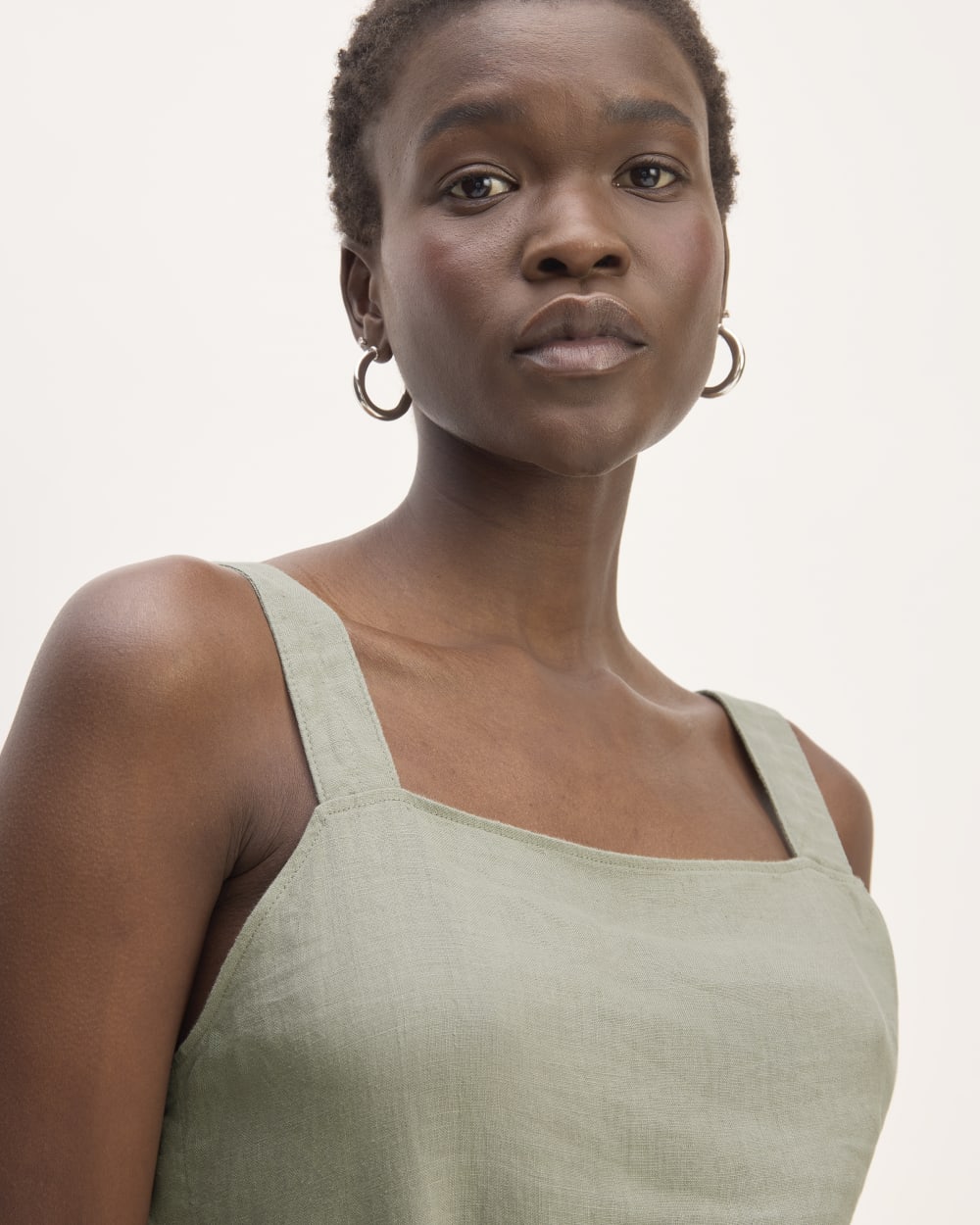 The Linen Side-Button Jumpsuit | Sage Green - Image 3