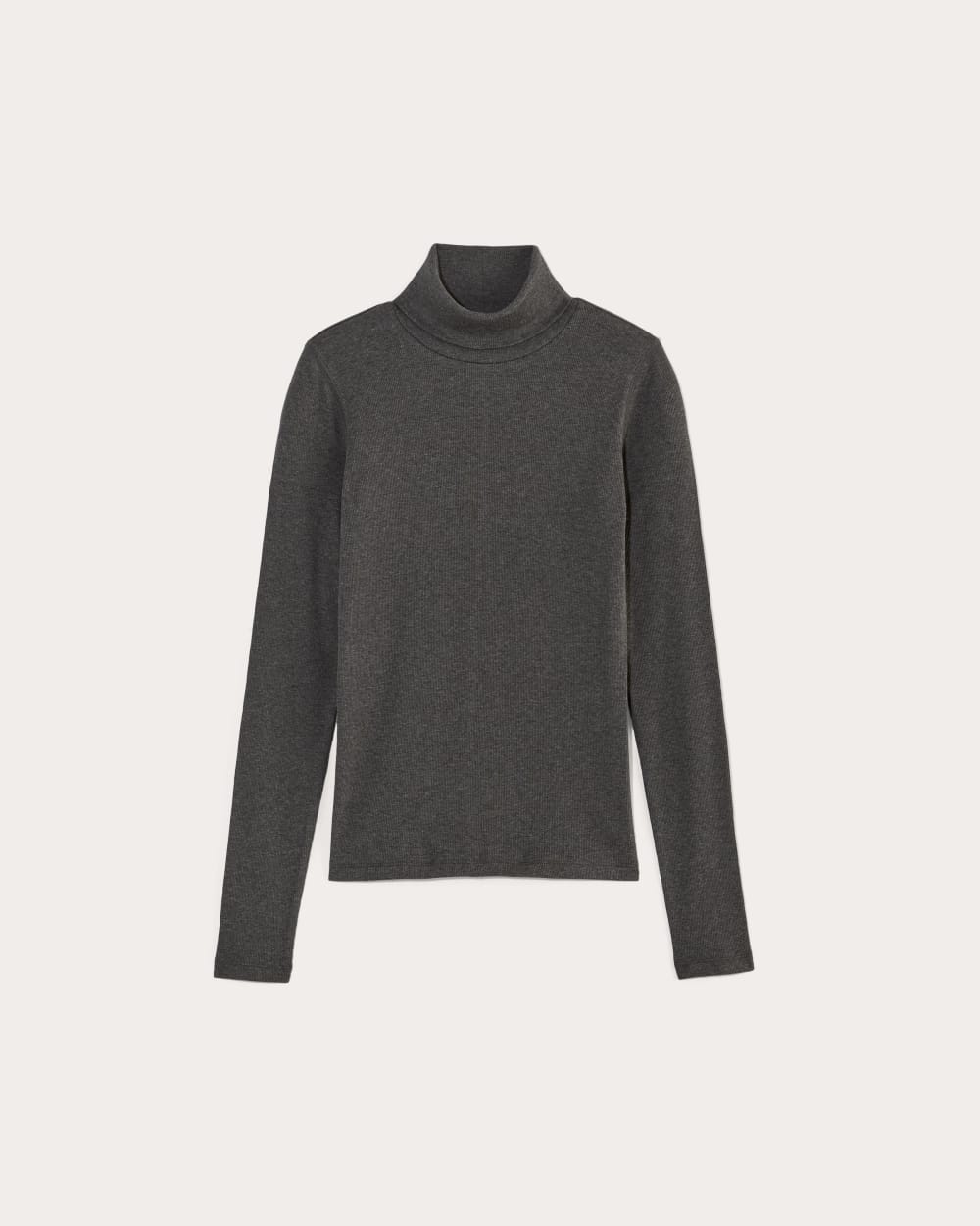 The Luxe Rib Turtleneck | Heathered Soot - Image 2