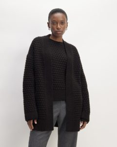 The Cloud Oversized Textured Cardigan | Black
