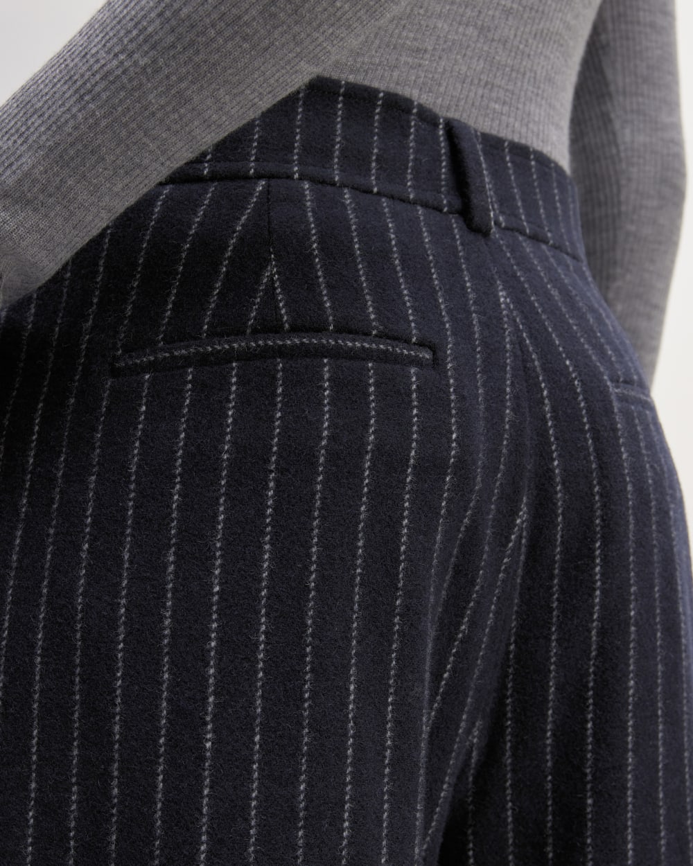 The ReWool® Way-High Drape Pant | Navy / Bone - Image 5