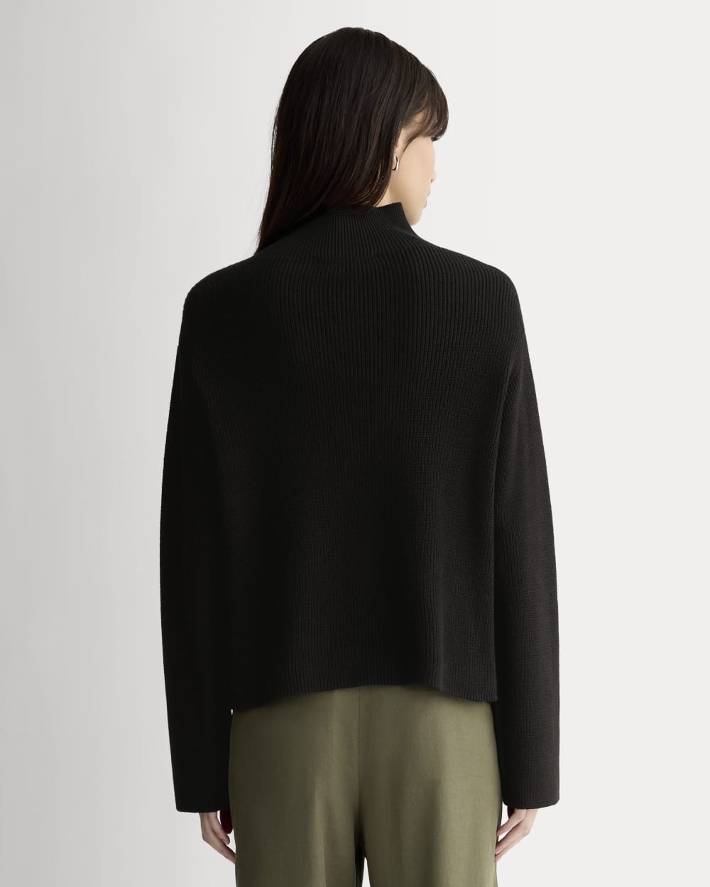 The Slouchy Funnel Neck in Everyday Cotton | Black - Image 5
