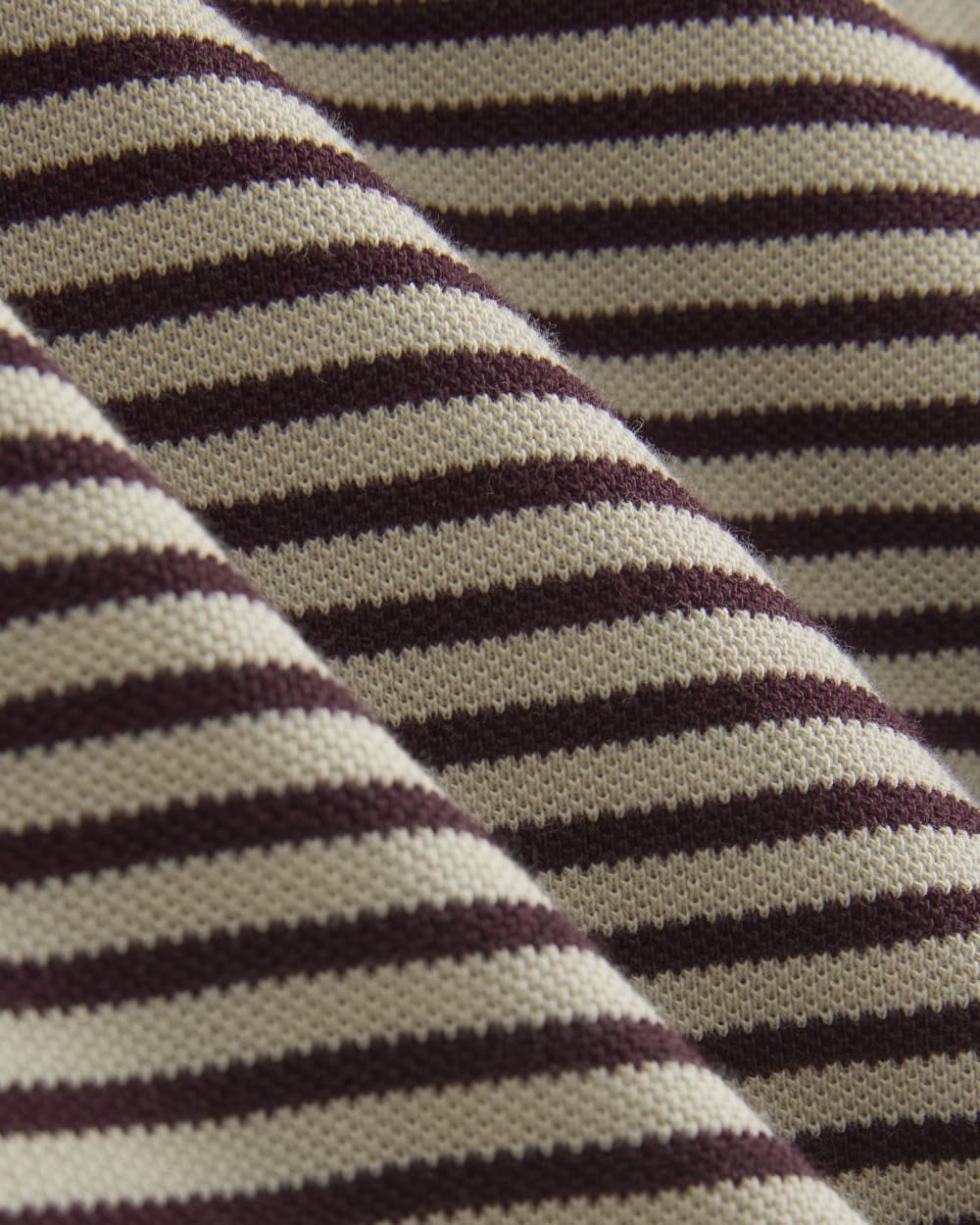 Oversized Pique Polo | Dusty Beige/Deep Plum Stripe - Image 6