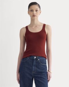 The Light Ribbed Cami in Ultrasoft Merino | Merlot
