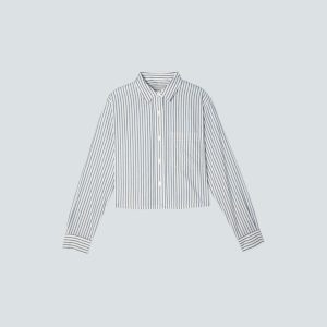 The Way-Short Shirt in Silky Cotton | Deep Blue / Canvas