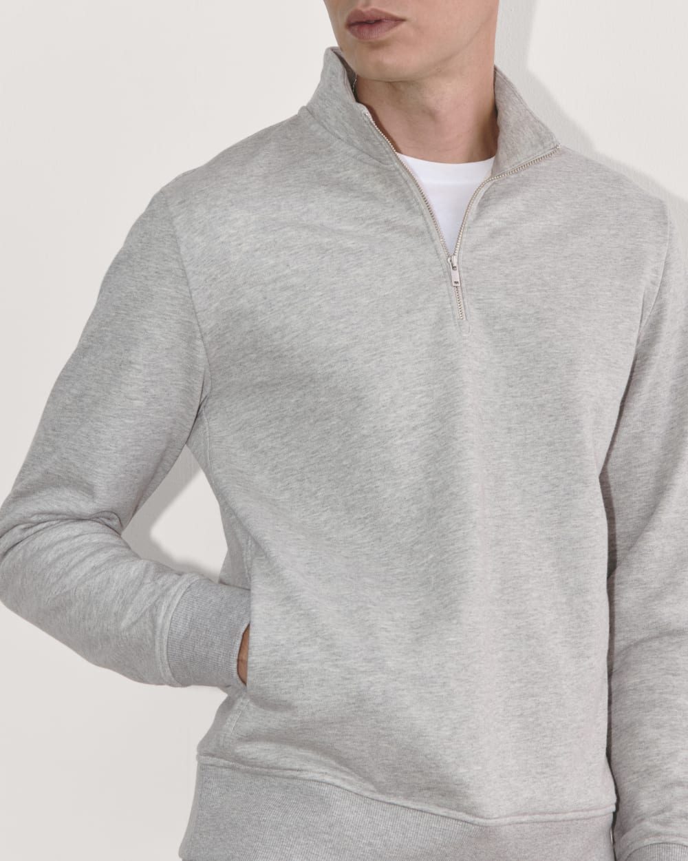 The Off-Duty Terry Quarter-Zip | Heathered Grey - Image 4