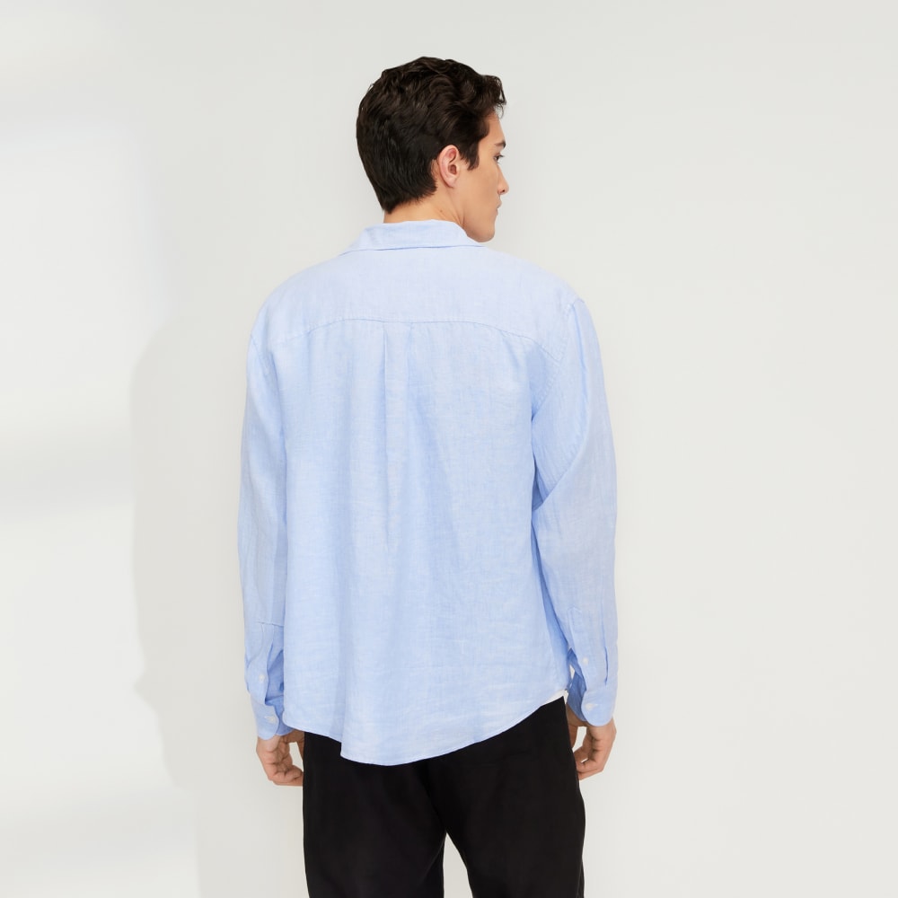 The Relaxed Linen Long-Sleeve Shirt | Light Blue - Image 4