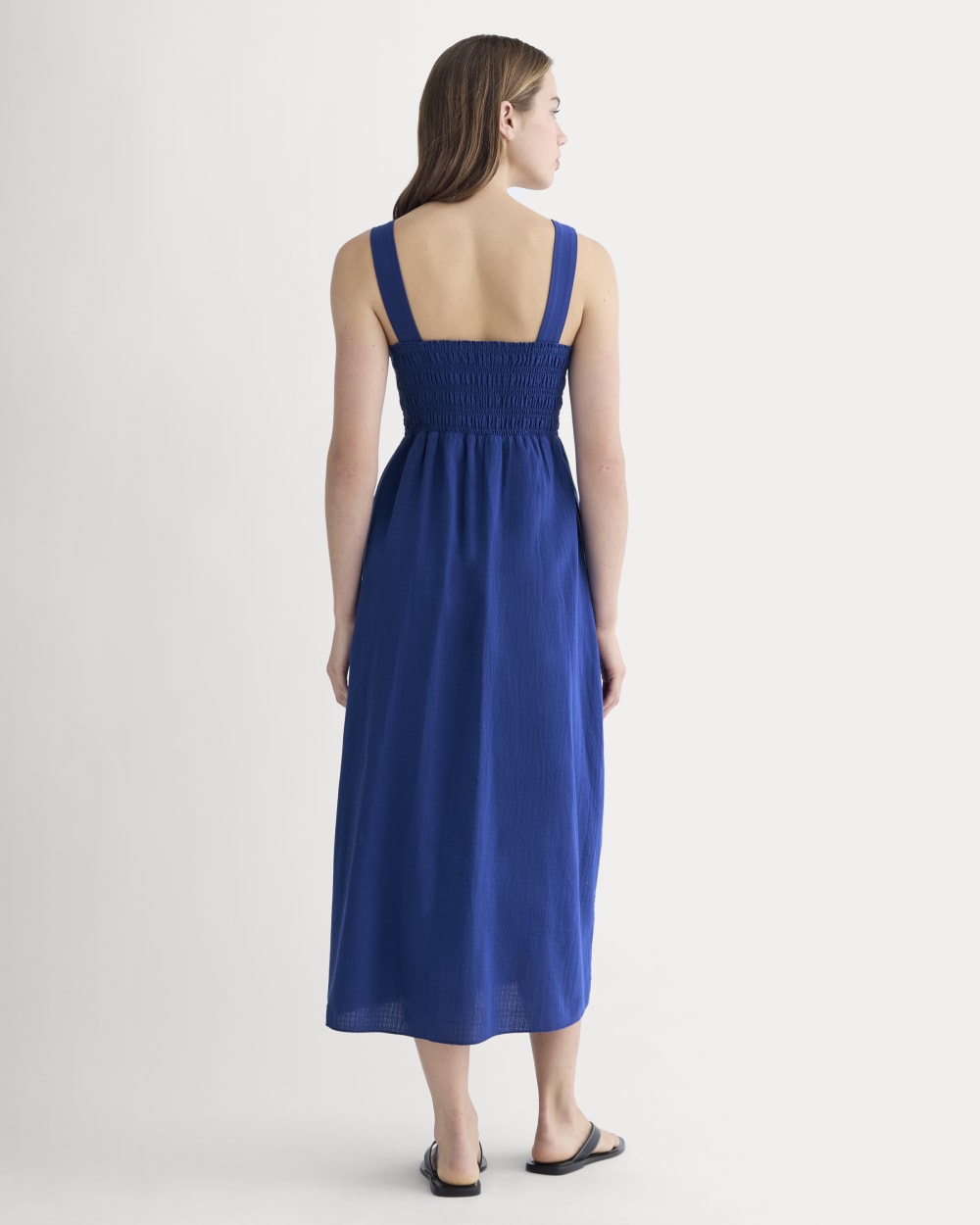 The Gauze Smock Dress | Mazarine Blue - Image 4