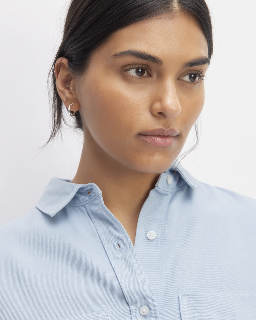 The Boxy Overshirt in Buttersoft | Chambray Blue - Image 4