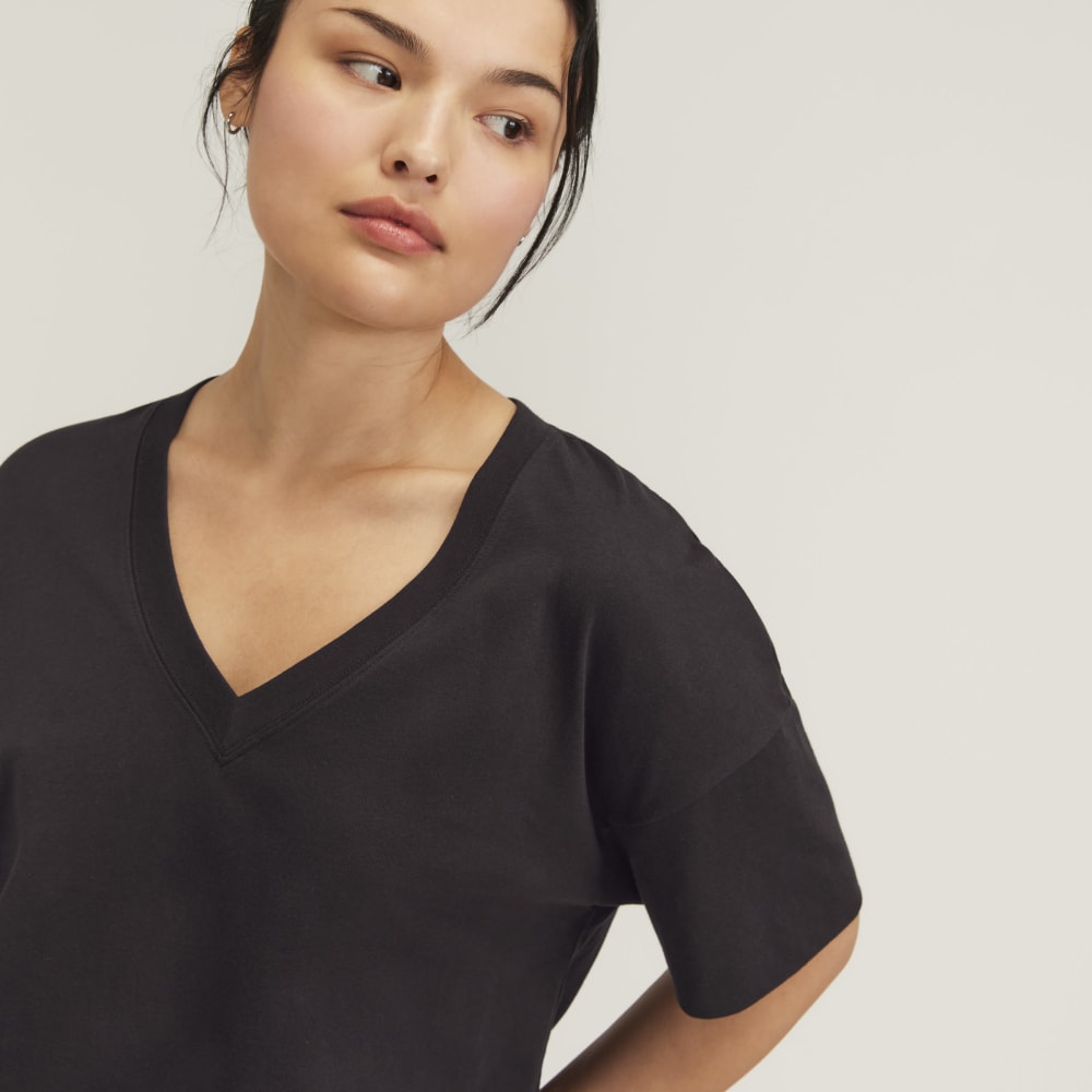 The Organic Cotton Slouchy V-Neck | Vintage Black - Image 4