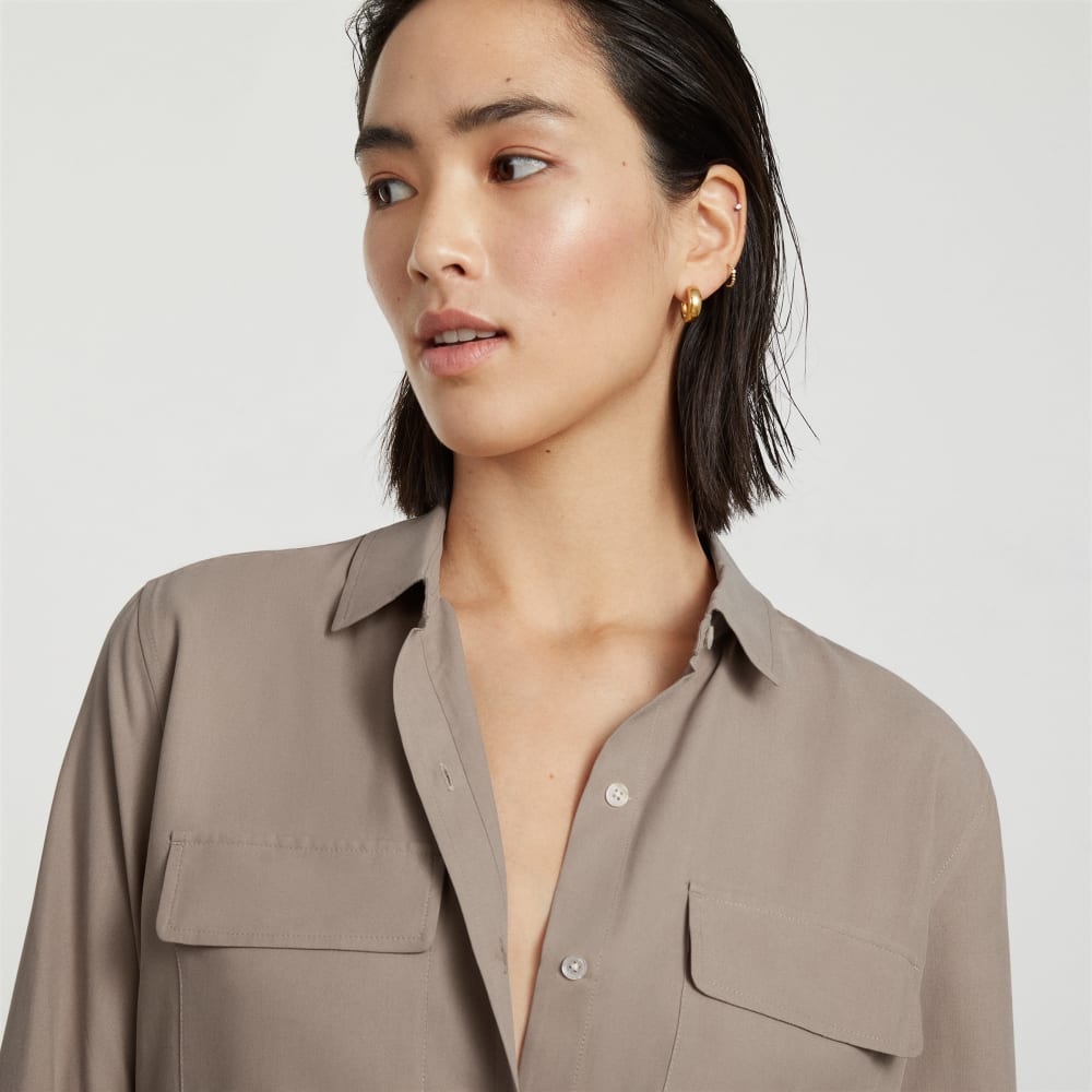 The Washable Silk Relaxed Shirt | Burnt Sugar - Image 7