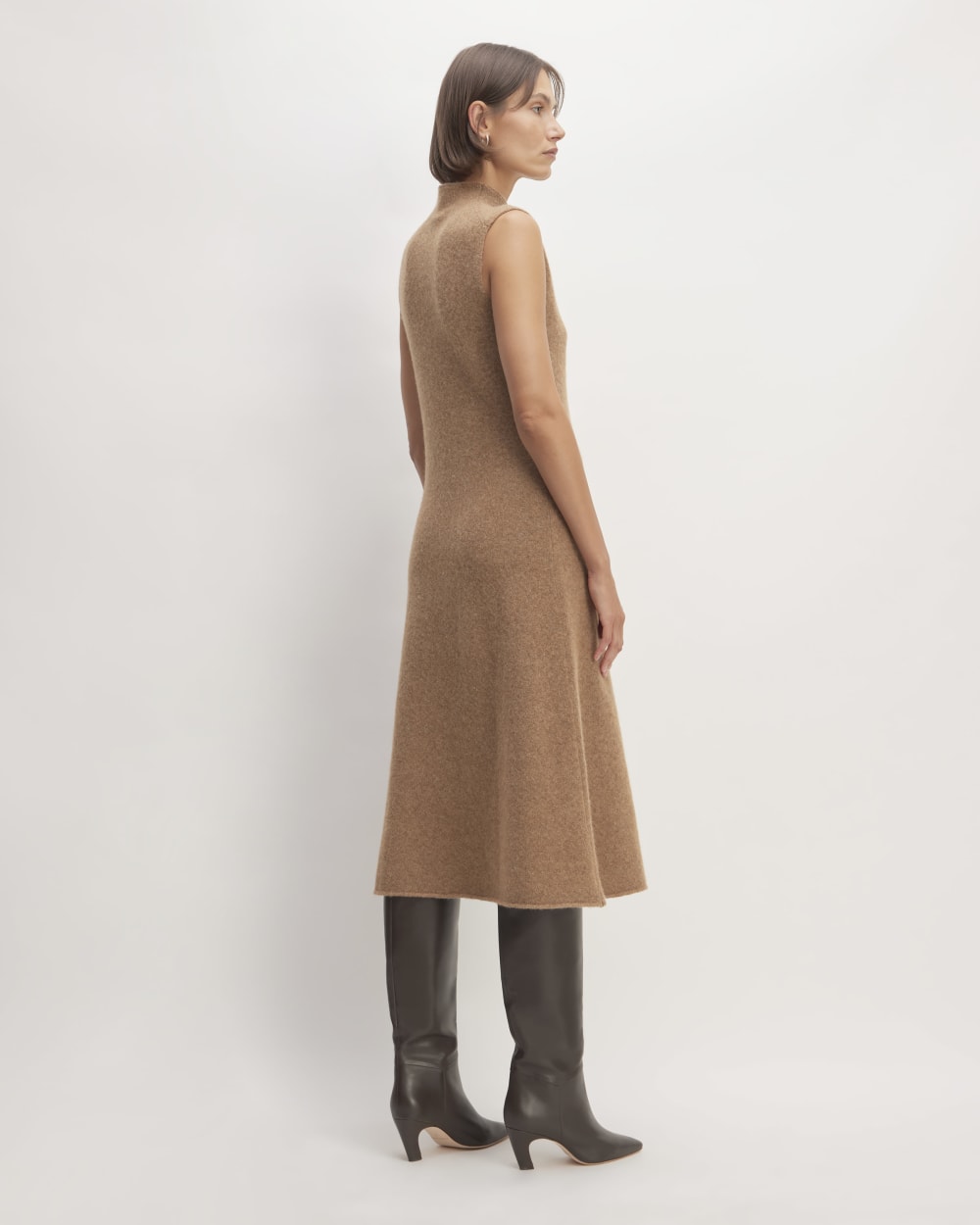 The Cozy-Stretch Sleeveless Midi Dress | Heathered Toasted Coconut - Image 3