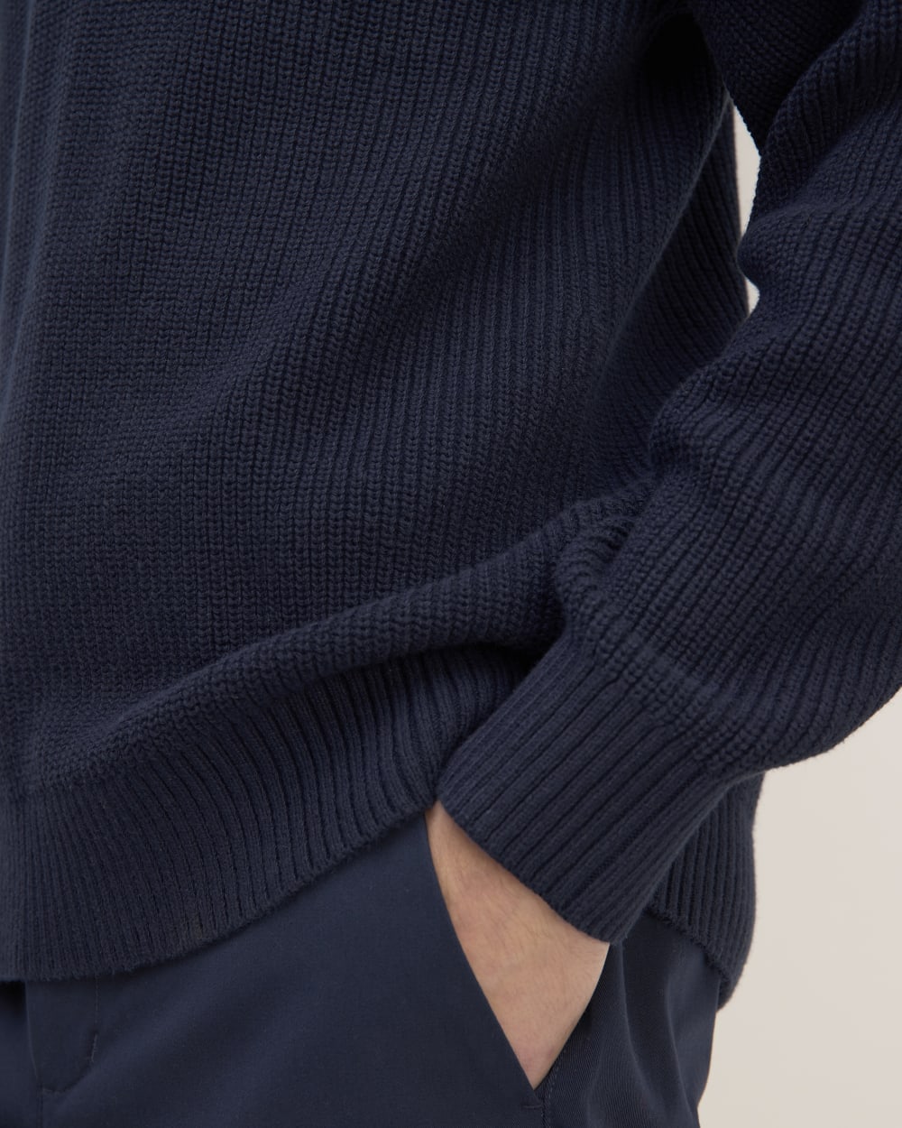 The Cotton Chunky Rib Polo | Navy - Image 5
