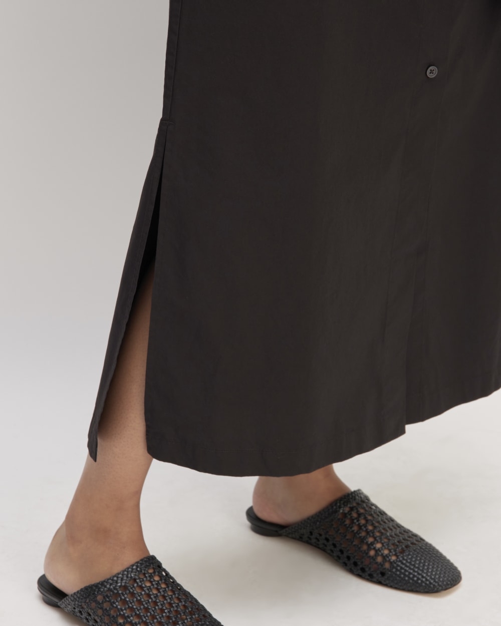 The Supima? Cotton Short-Sleeve Shirt Dress | Black - Image 4