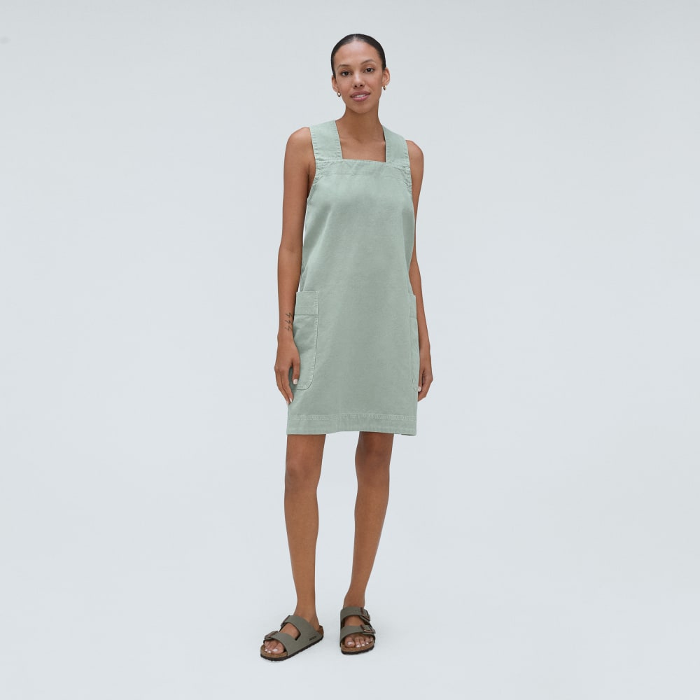 The Cross-Back Apron Mini Dress | Sea Glass - Image 2