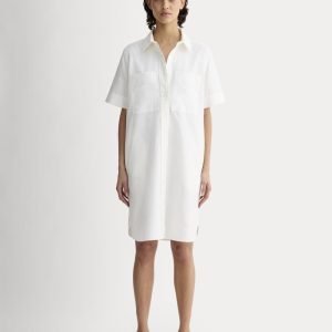 The Oxford Short-Sleeve Shirt Dress | White