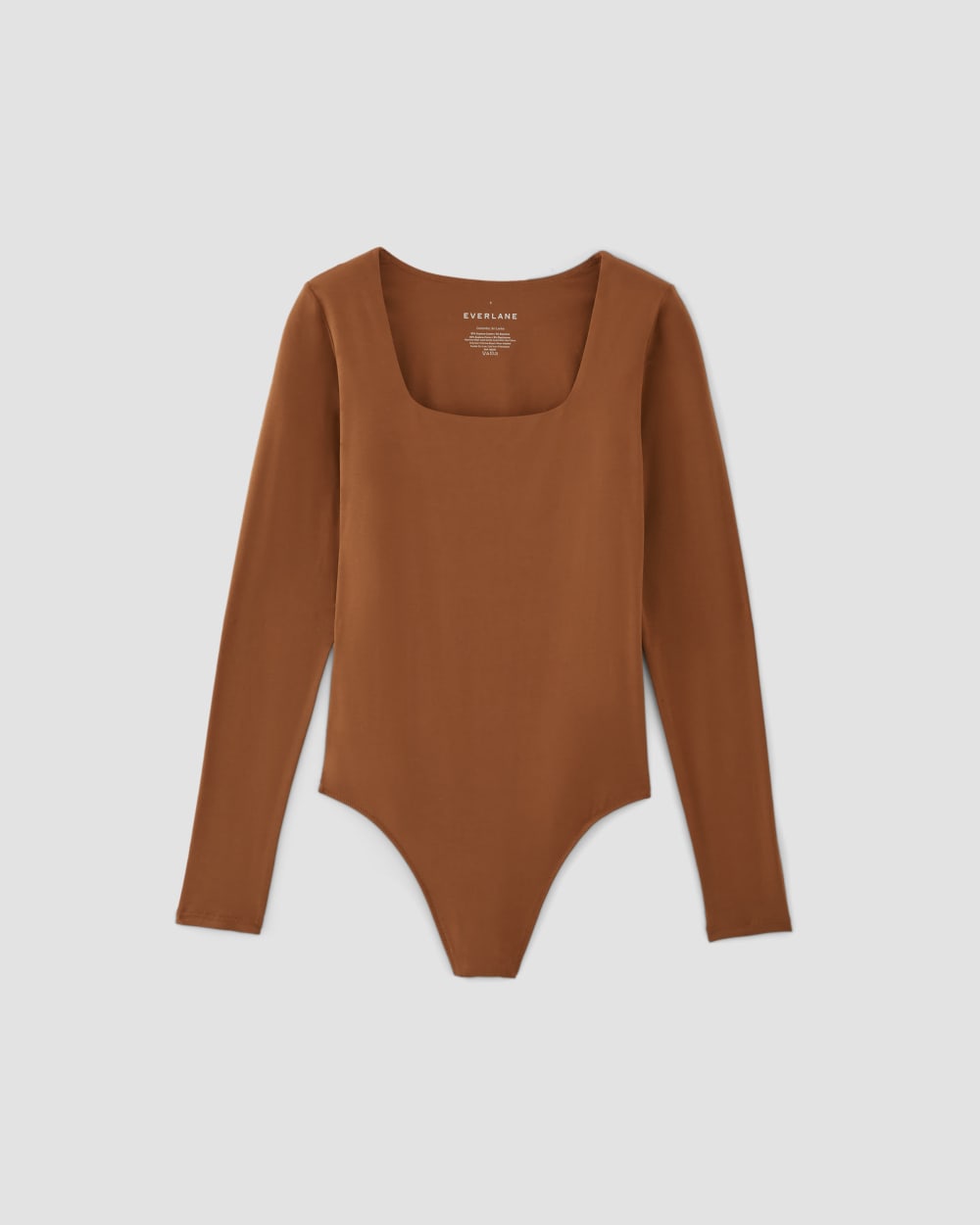 The Long-Sleeve Supima? Square-Neck Bodysuit | Honey | Thong - Image 2