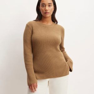 The Organic Cotton Slim Crew Sweater | Toasted Coconut