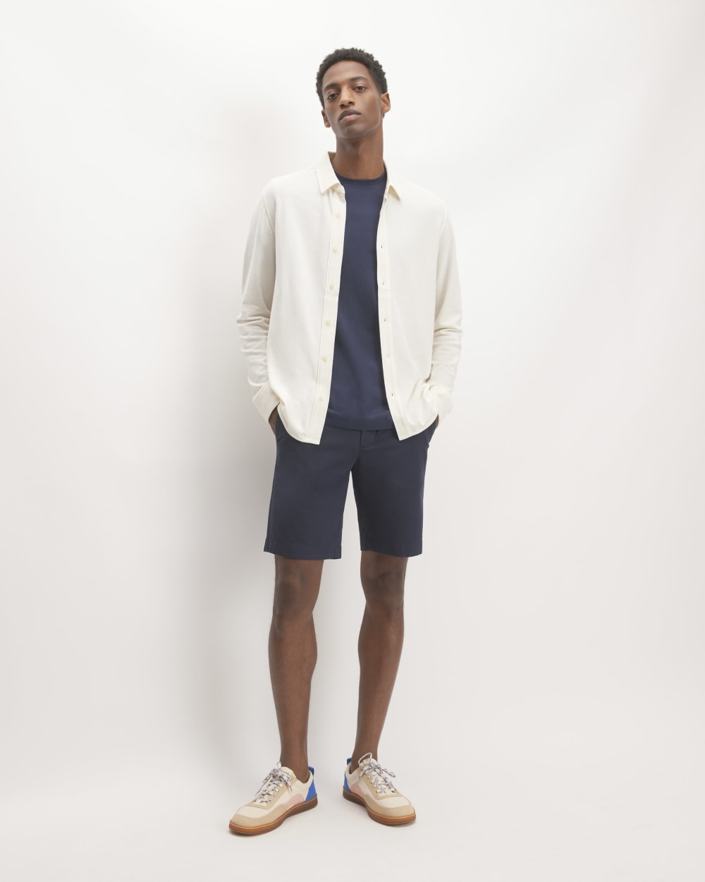 The Long-Sleeve Pique Shirt | Bone - Image 3