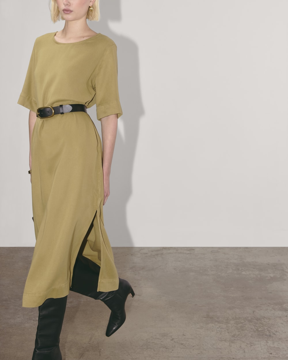 The Relaxed T-Shirt Dress in Buttersoft | Fennel Seed - Image 4