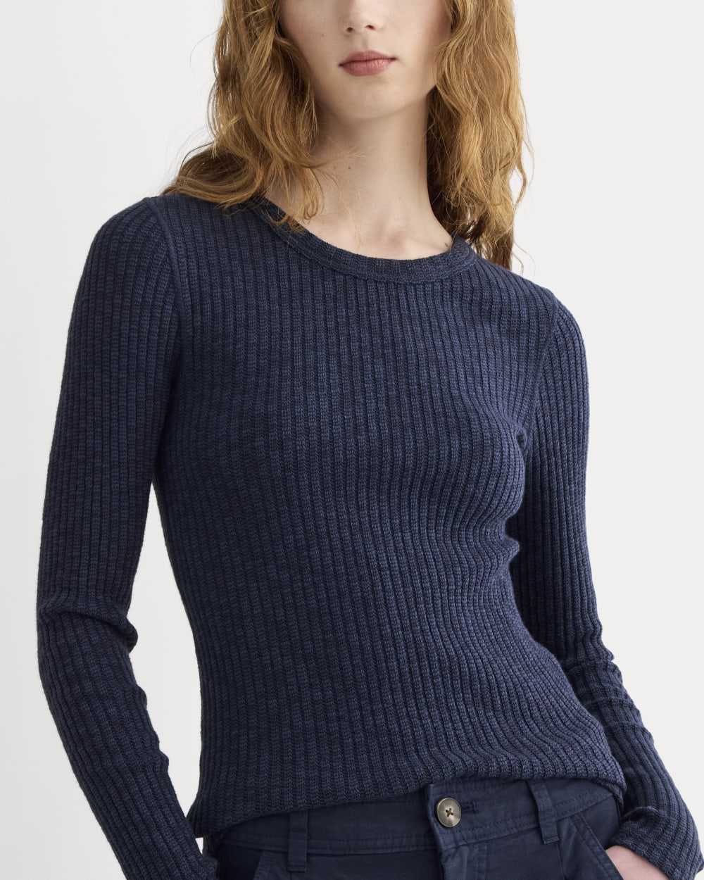 The Cozy Rib Long-Sleeve Tee | Navy - Image 4