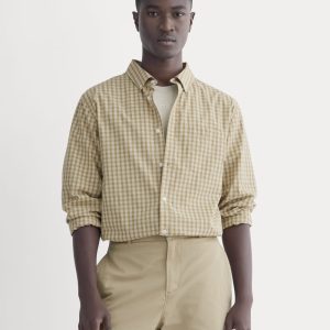 Washed Poplin Shirt | Aged Brass Plaid
