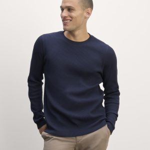 The Waffle Long-Sleeve Crew | Navy