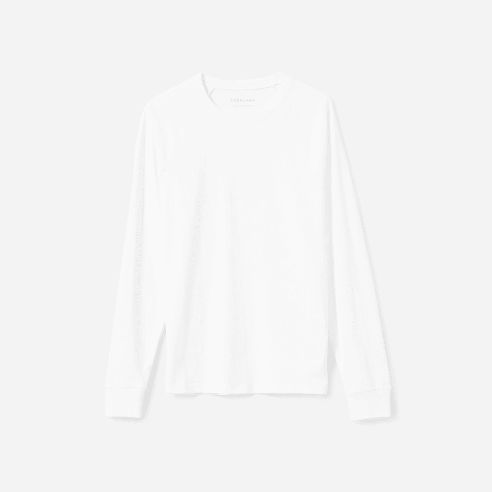 The Premium-Weight Long-Sleeve Crew | Uniform | White - Image 2