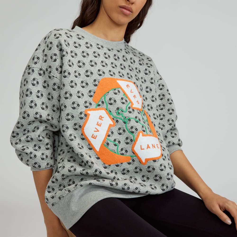 The ReTrack Oversized Crew | Earth Day Grey Multi - Image 4