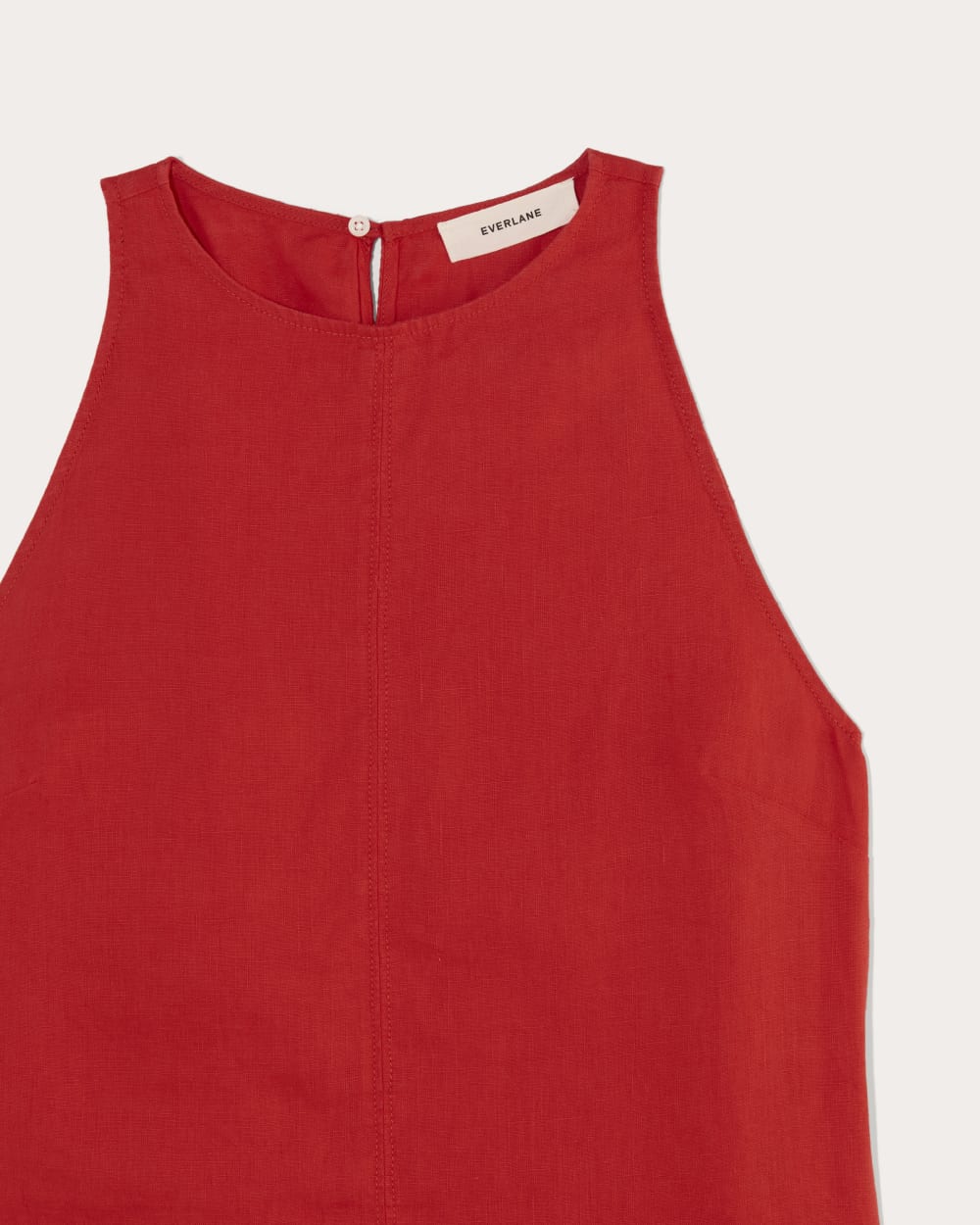 The Linen High-Neck Tank | Classic Red - Image 6