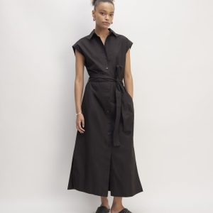 The Supima? Cotton Short-Sleeve Shirt Dress | Black