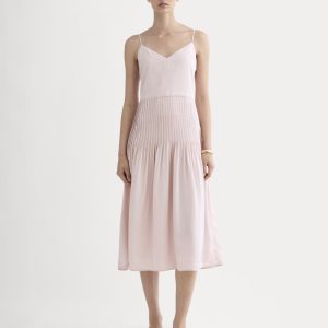 The Pleated Slip Dress in Butterlite | Soft Rose