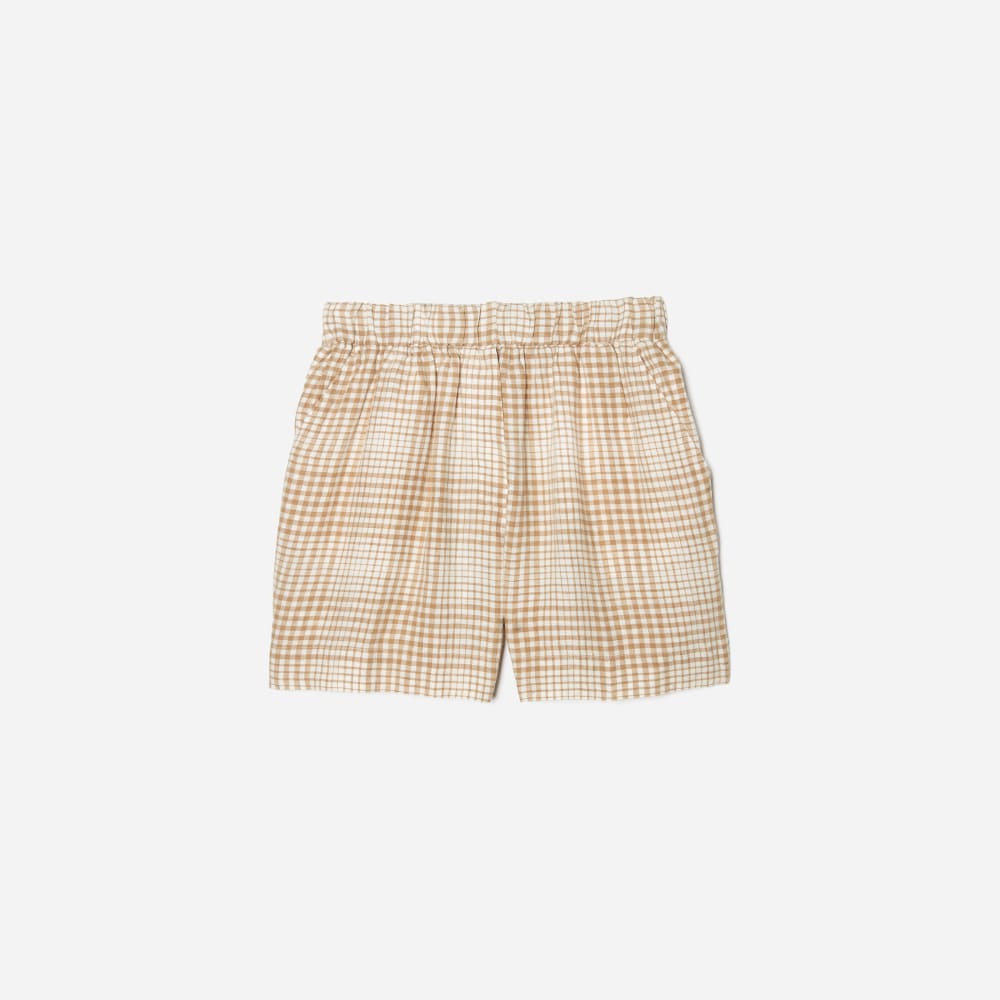 The Linen Boxer Short | Iced Coffee Grid
