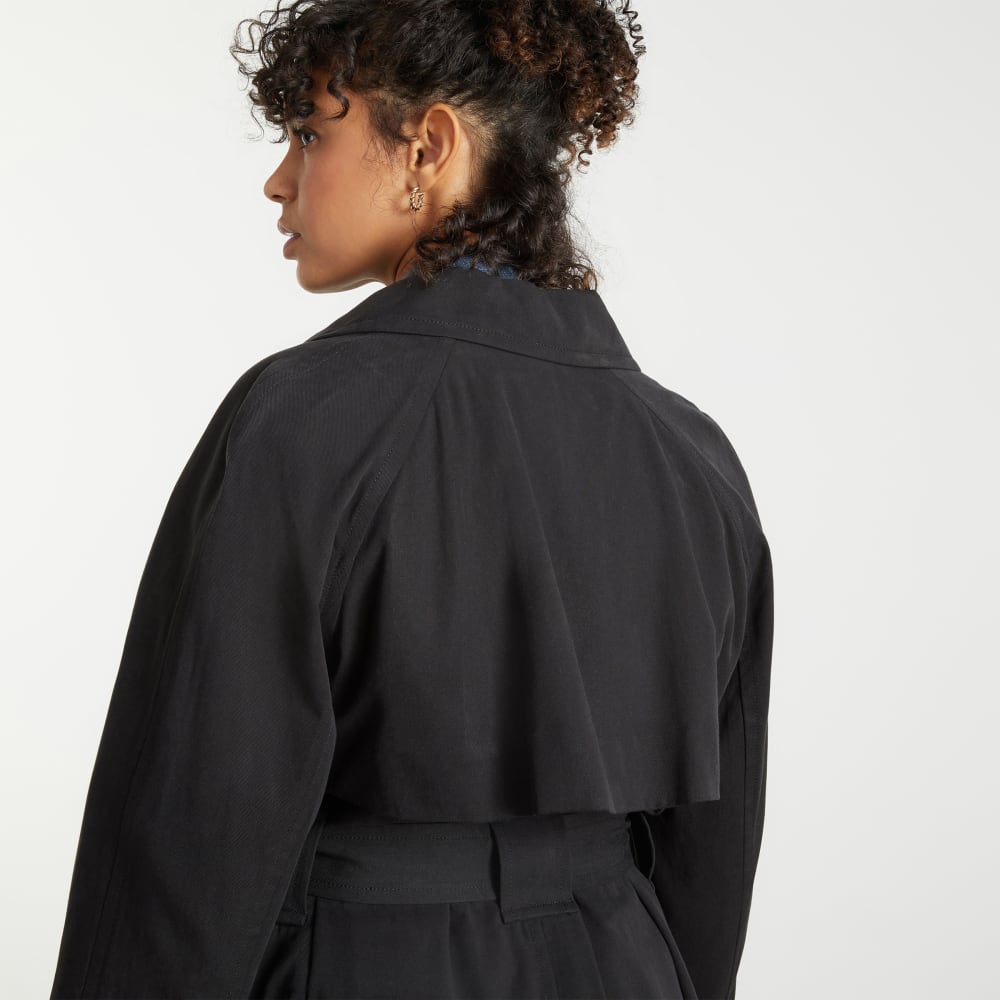The Gathered Drape Trench | Black - Image 4