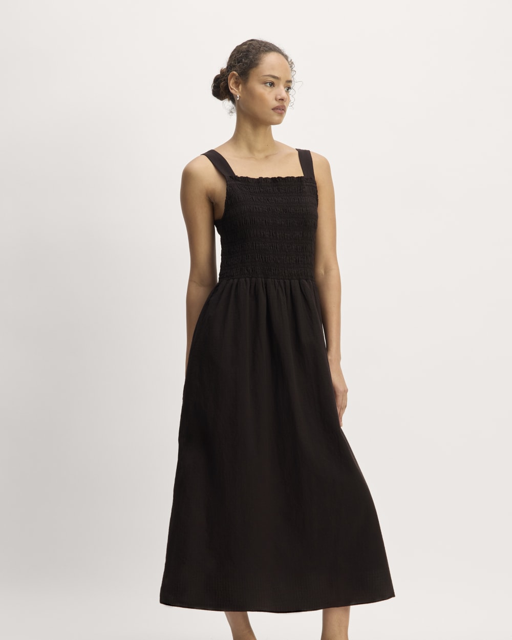 The Gauze Smock Dress | Black