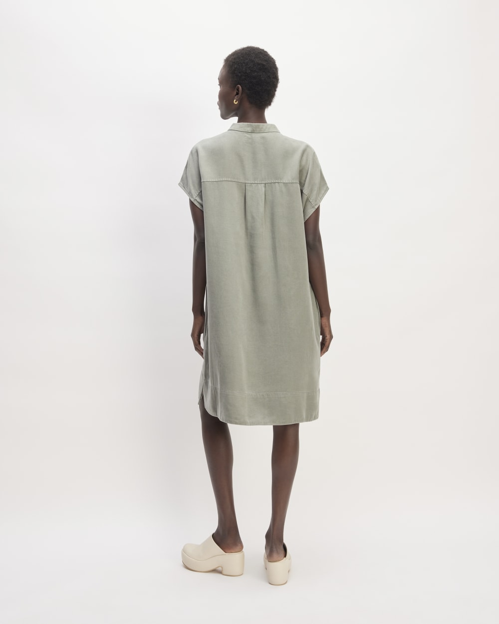 The TENCEL? Easy Workwear Dress | Sage Green - Image 6